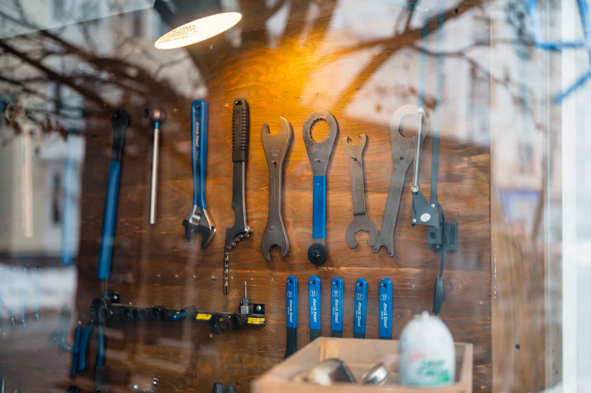 picture of tools hanging on wall