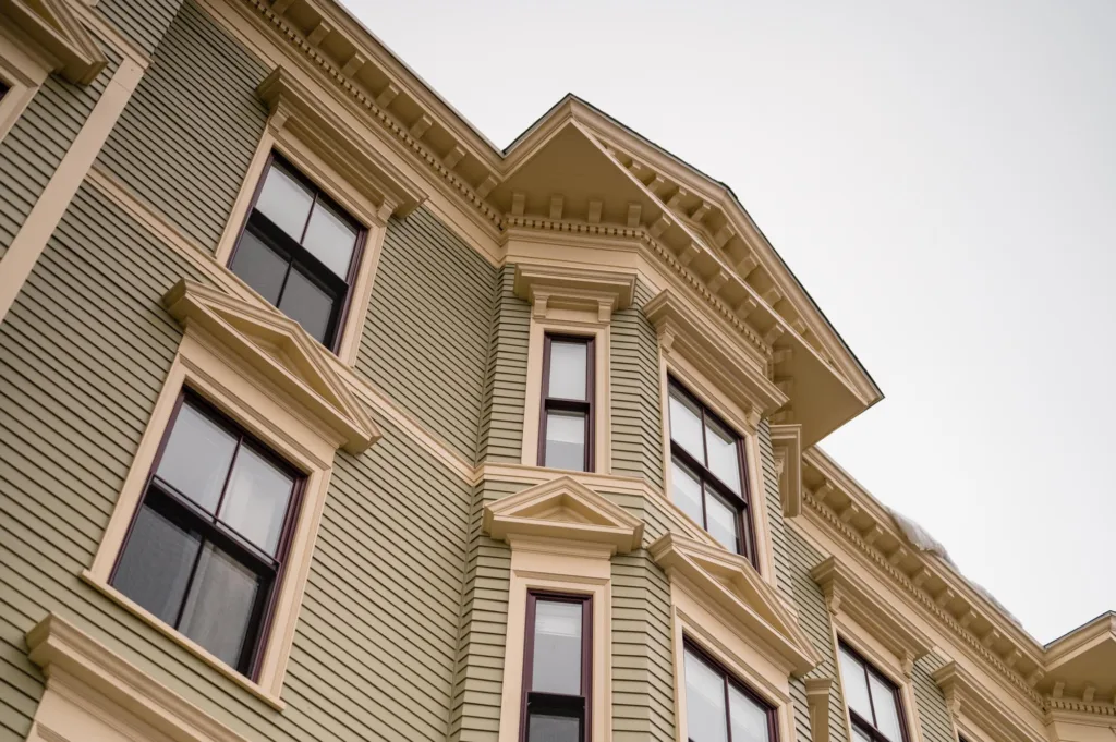 Unique architecture on a building near Cambria hotel in Somerville, MA