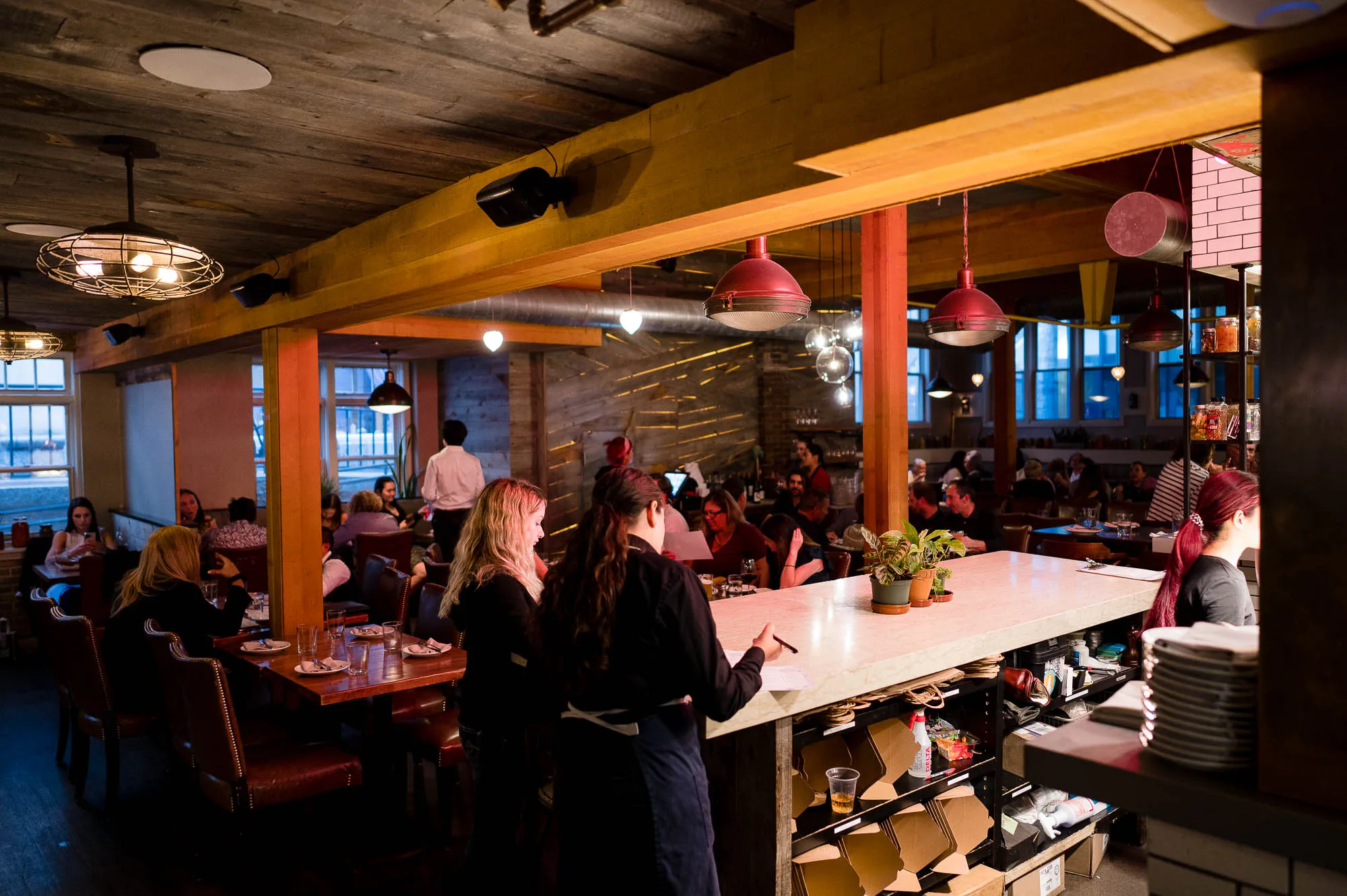 Alden and Harlow restaurant in Somerville, MA, packed with customers