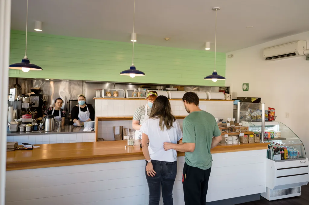 customers ordering at Vinal Bakery and General Store