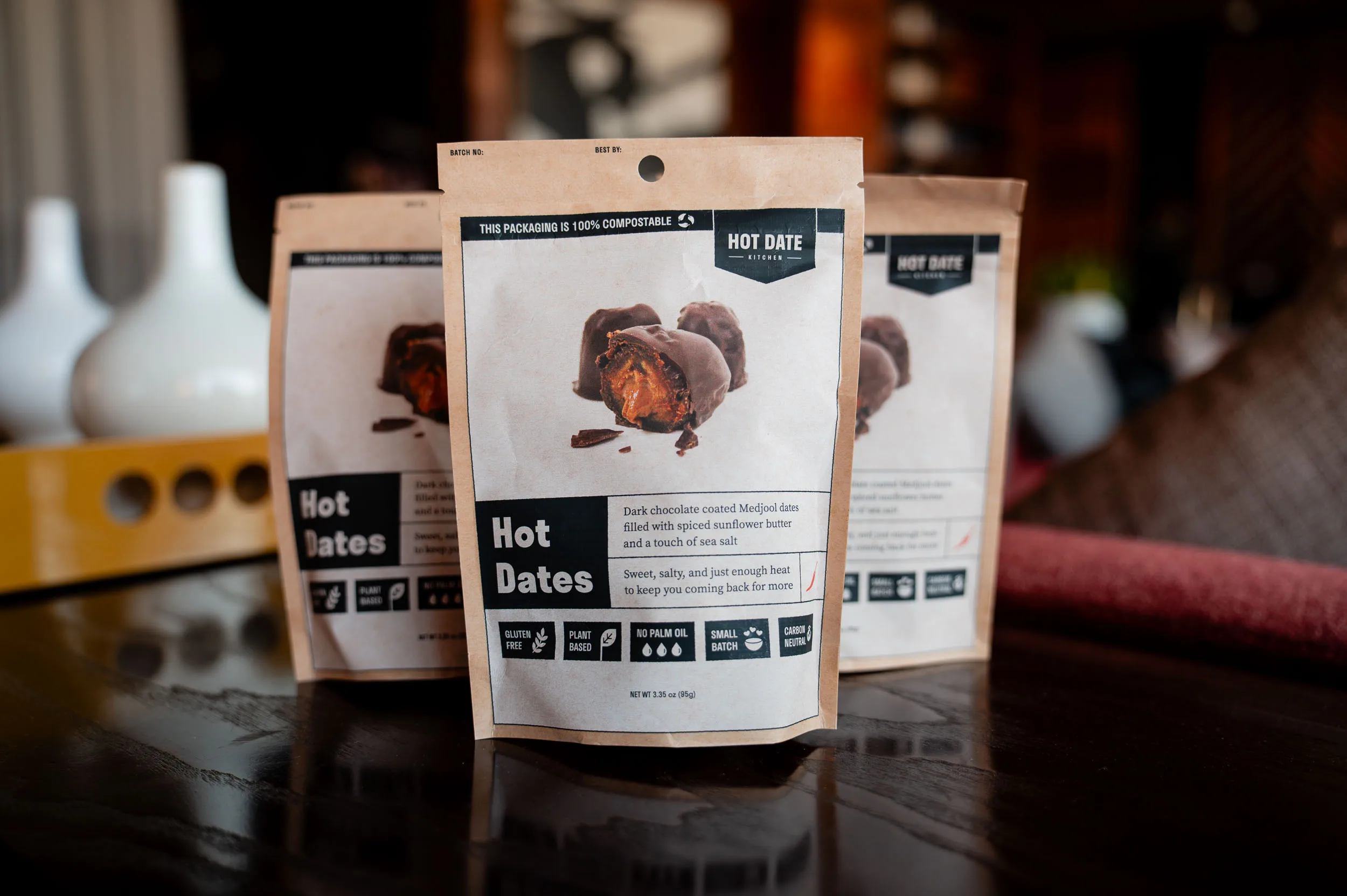hot dates snack packages on a table